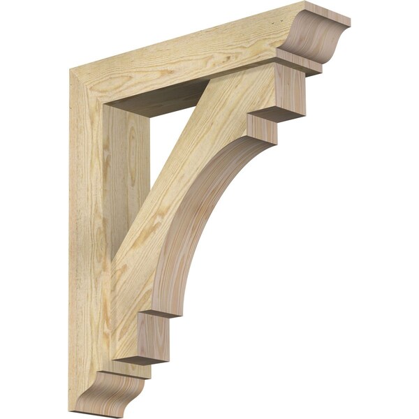 Ekena Millwork Merced Traditional Rough Sawn Bracket w/ Offset Brace, Douglas Fir, 6"W x 26"D x 30"H BKT0604X26X30MRC01RDF - main